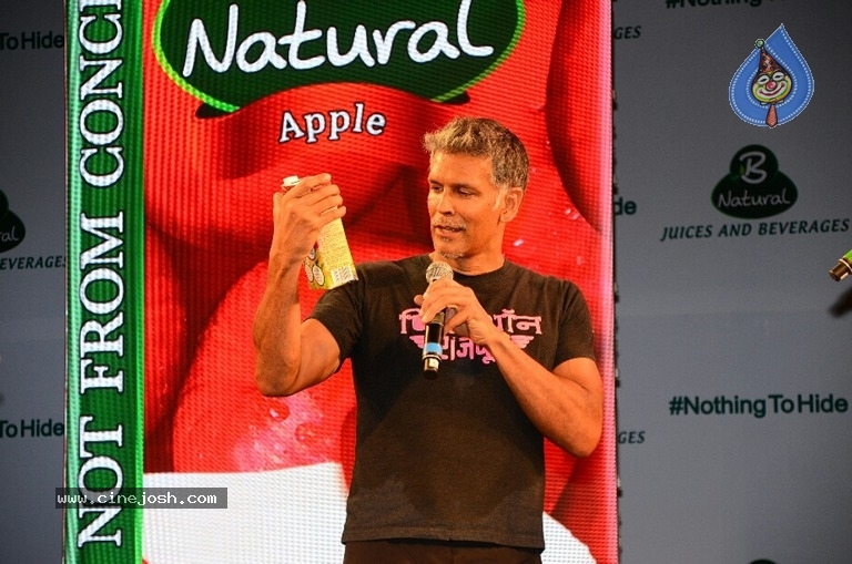 Shilpa Shetty And Milind Soman At Launch Of B Natural Juice - 7 / 9 photos