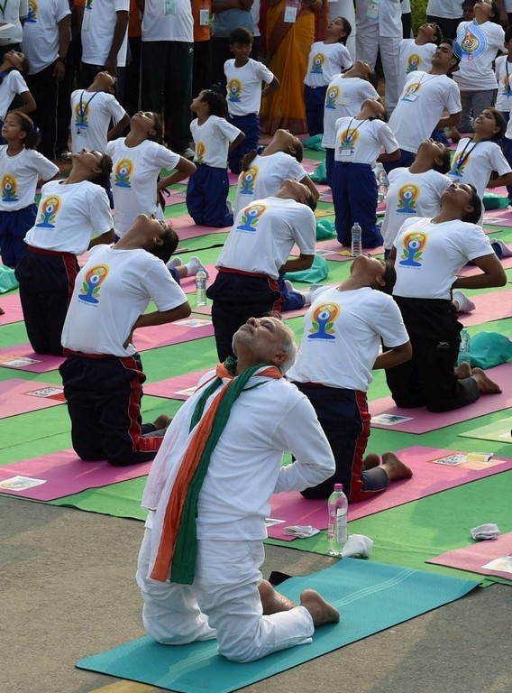 Celebrities at Yoga Day Celebrations - 5 / 23 photos