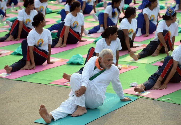 Celebrities at Yoga Day Celebrations - 21 / 23 photos