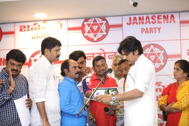 Janasena Party Press Meet at Vijayawada - 4 / 10 photos