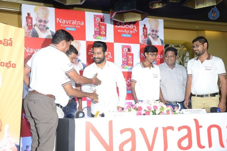 Jr NTR at Navratna Ayurvedic Oil Press Meet - 15 / 21 photos