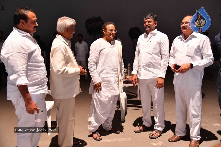 TTDP Leaders Meet Balakrishna On NTR Biopic Movie Sets - 4 / 6 photos
