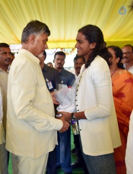 AP CM Felicitates PV Sindhu Photos - 12 of 17