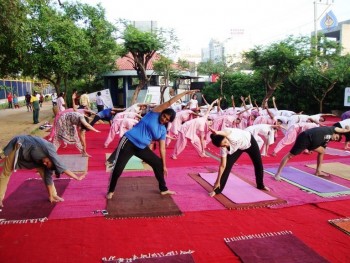 Celebrities at Yoga Day Celebrations - 7 of 23