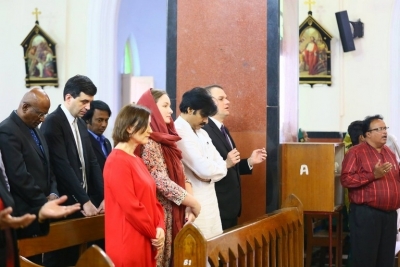 Pawan Kalyan And Adam Burakowski Visits St Marys Church - 12 of 30