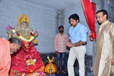 Pawan Kalyan Visits Andhra Prabha Ganapathi Pooja Photos - 5 of 41