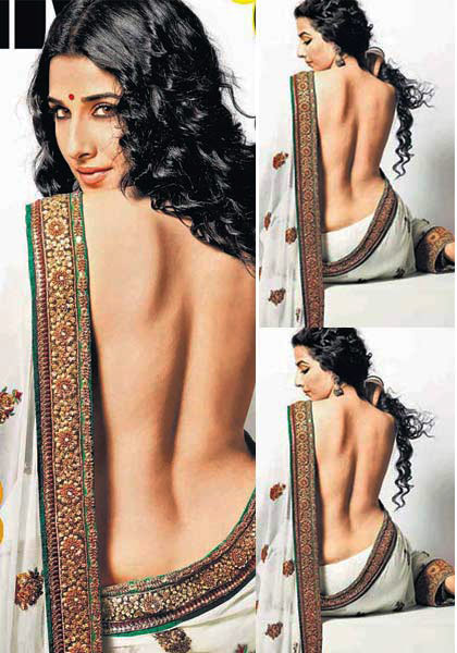 Bored of Bikini Vidya shows her sexy back