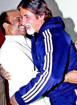 Amitabh helping out Rajinikanth