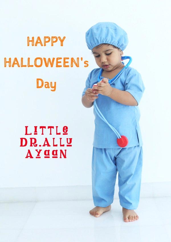 Allu Ayaan Doctor Pose for Halloween's Day