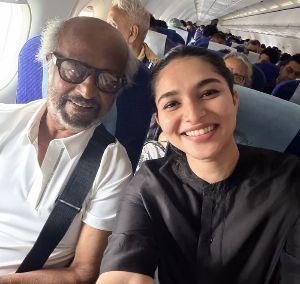 Kayadu Lohar fan moment with Rajinikanth