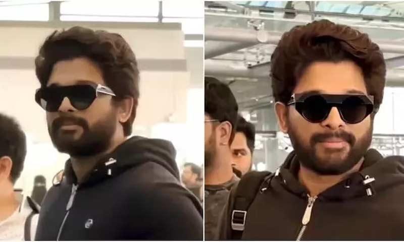 Allu Arjun snapped at the airport