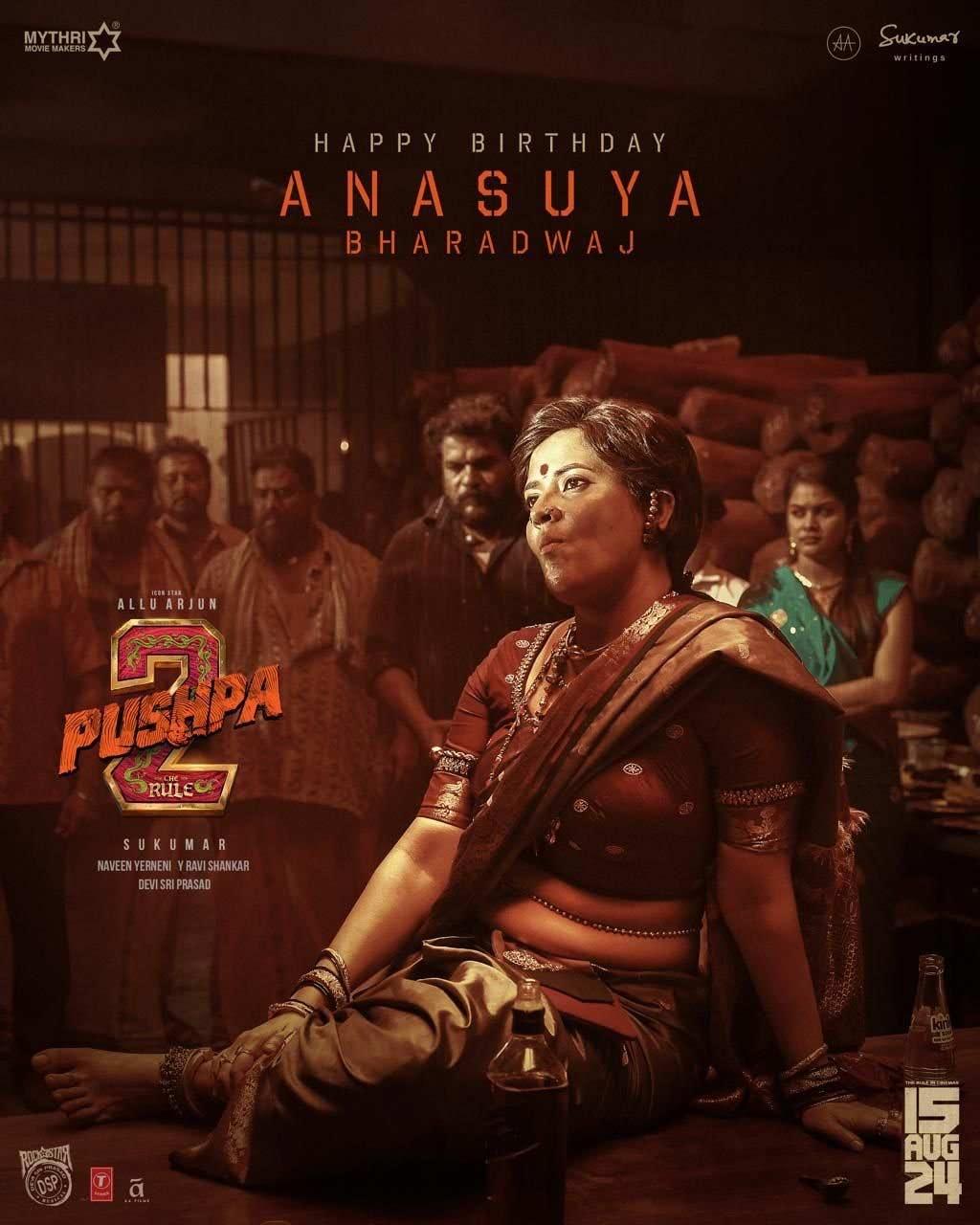 Pushpa 2 makers wish Anasuya on her birthday