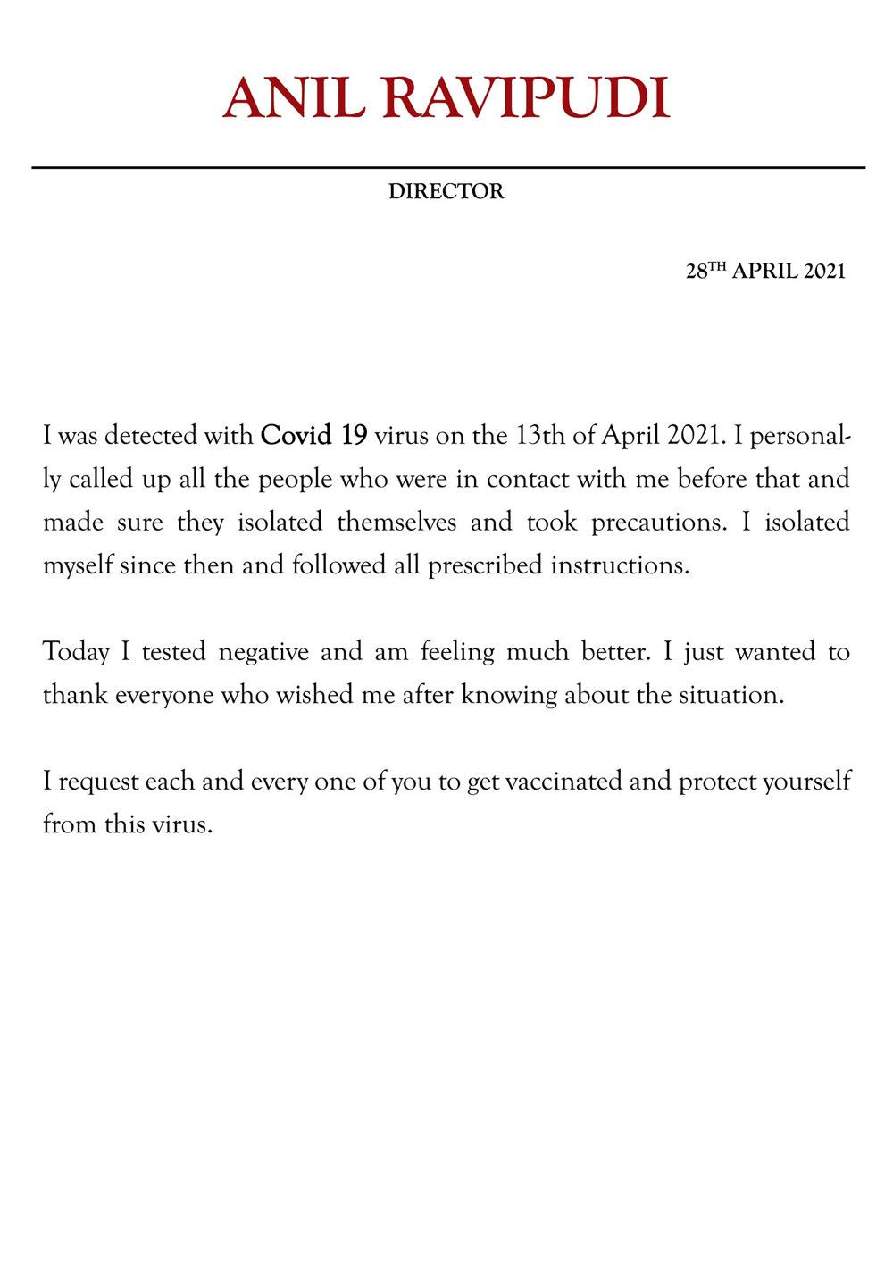 Anil Ravipudi's Different Act