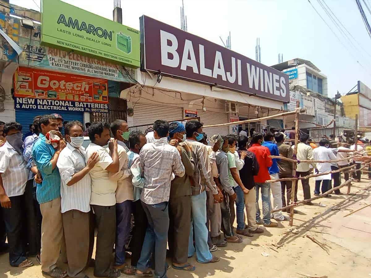 Mad Rush At Wine Shops