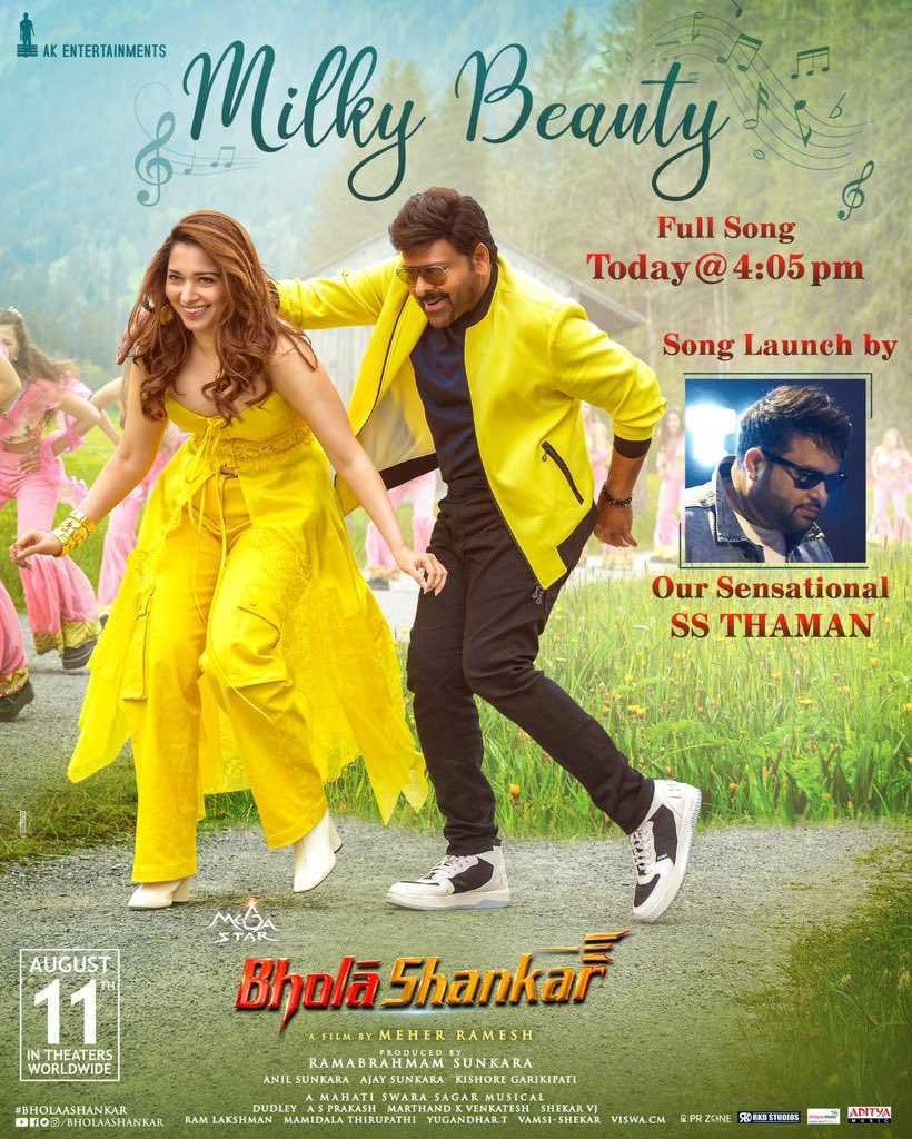 Bhola Shankar Third Single Milky Beauty  Will Be Out Today