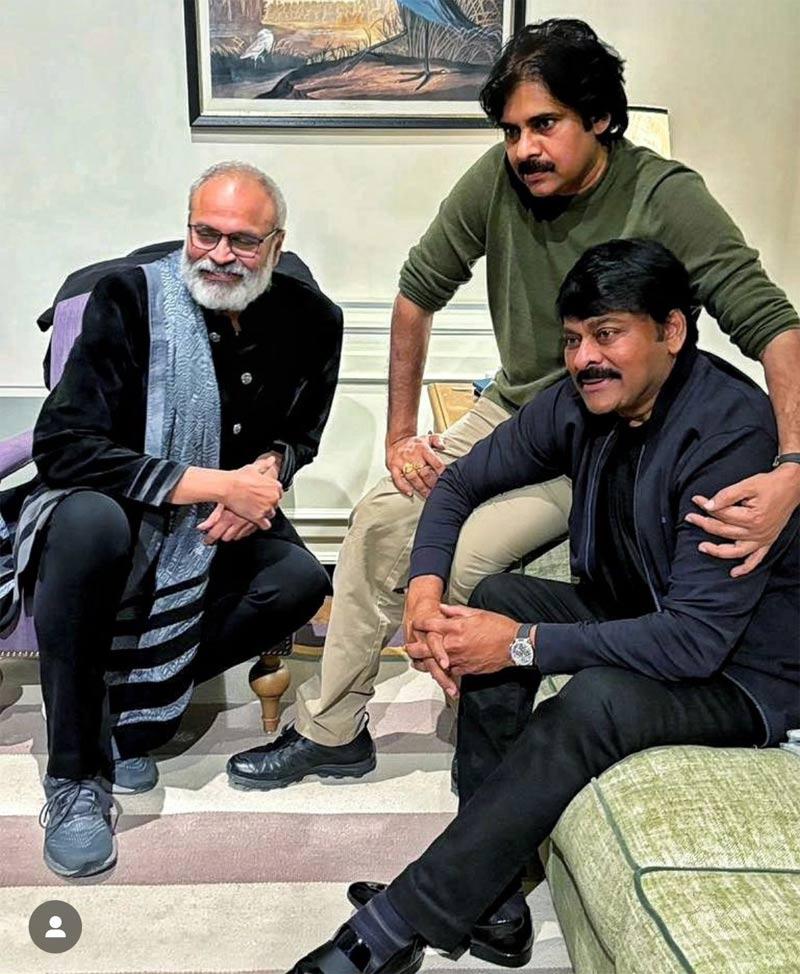 Chiranjeevi, Pawan and Naga Babu at Varun Tej wedding in Italy