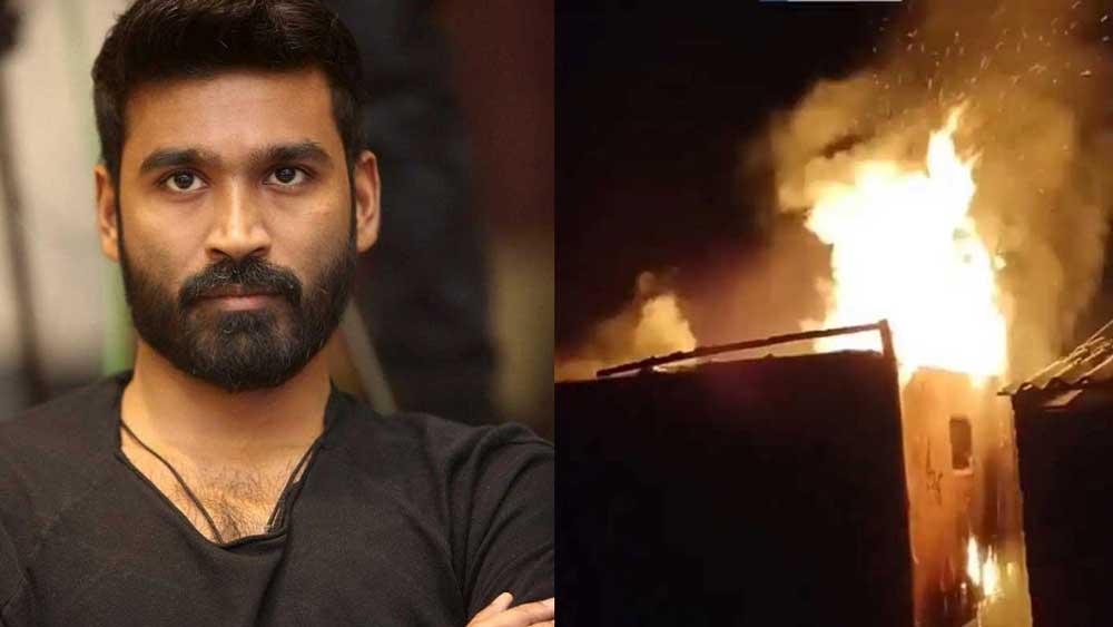 Massive Fire Erupts on Set Of Dhanush Film Idly Kadai