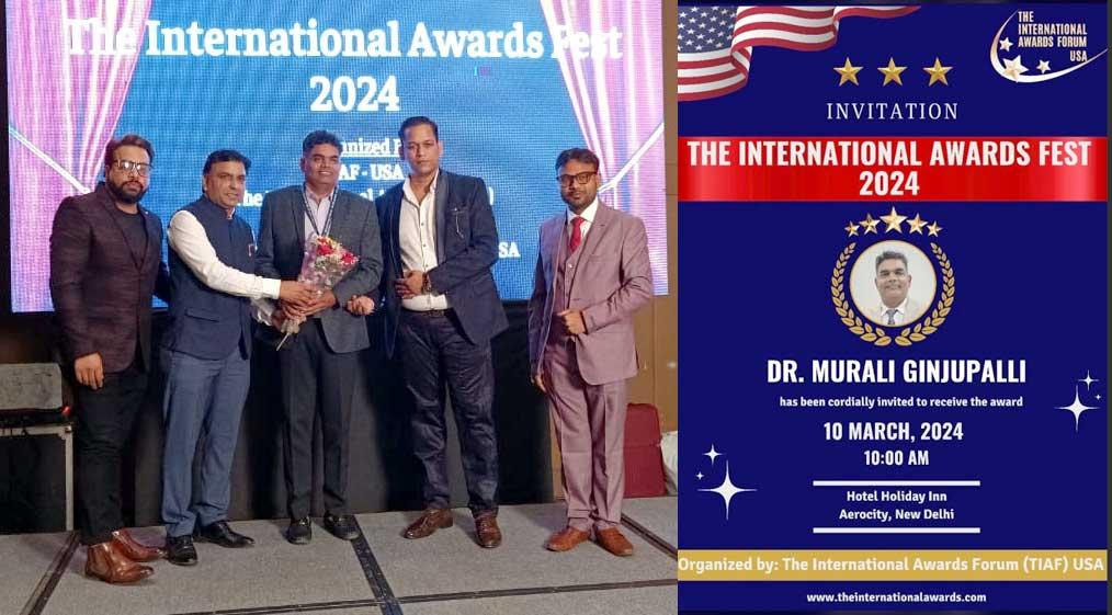 Dr. Murali Ginjupalli Receives Iconic Award 2024 in New Delhi Ceremony