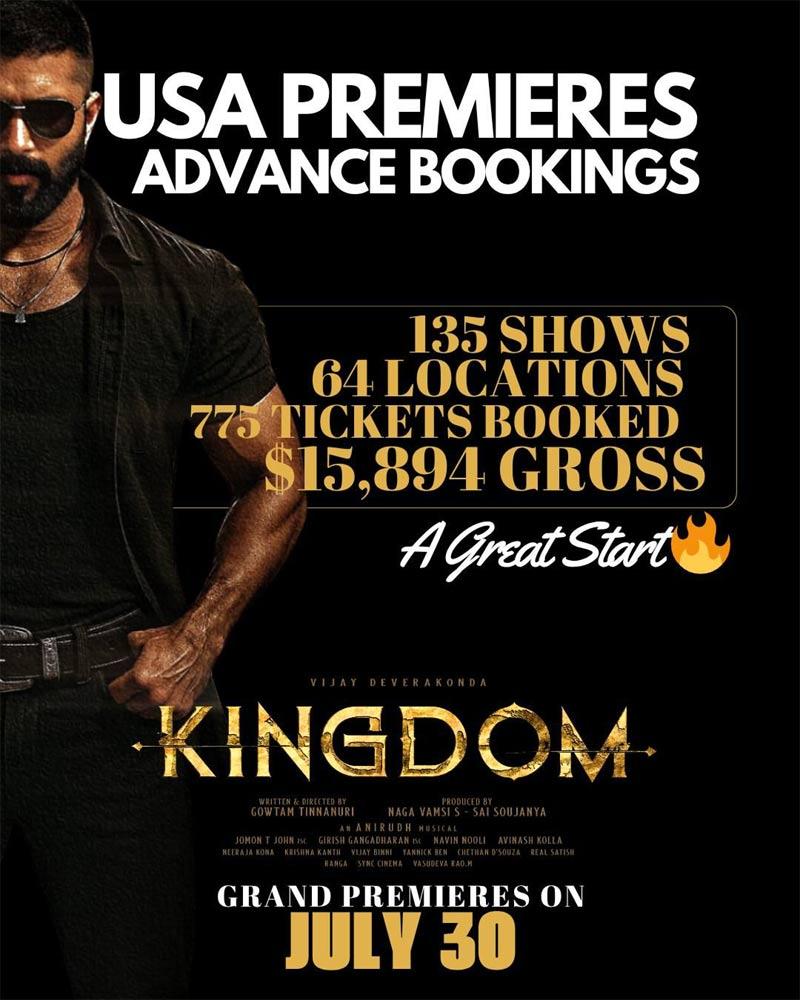 Kingdom Starts Its US Advance Bookings On Strong Note