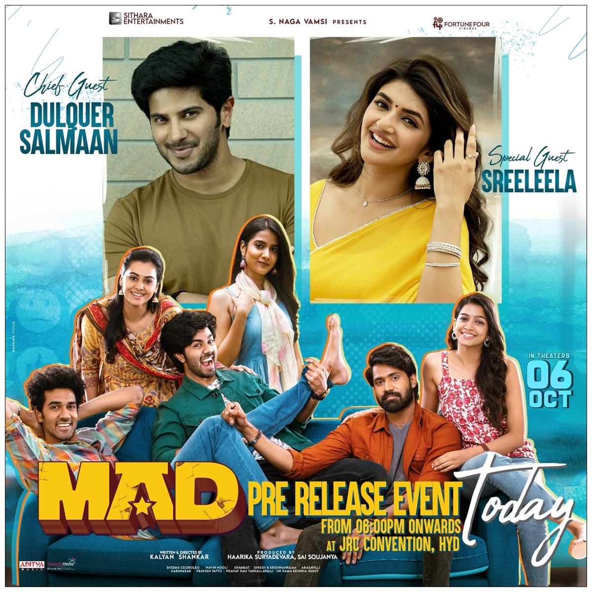 Dulquer Salmaan - Sreeleela For MAD Pre Release Event
