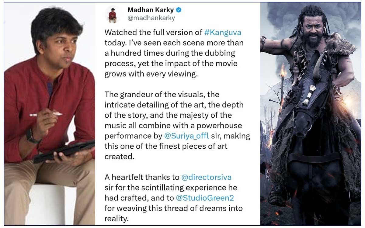 Kanguva Receives Glowing First Review from Madhan Karky