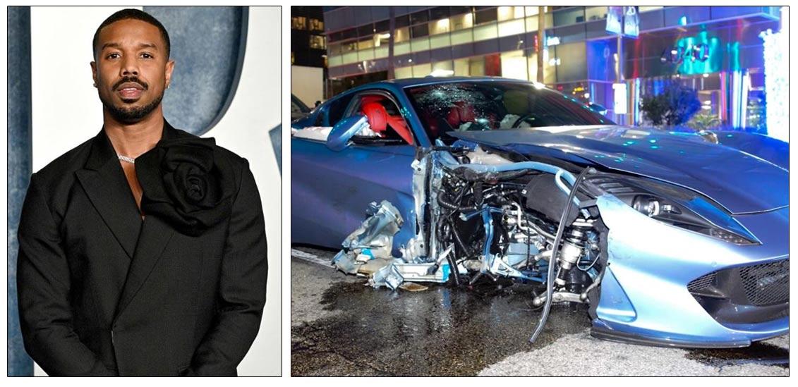 Michael B Jordan Crashes His Ferrari
