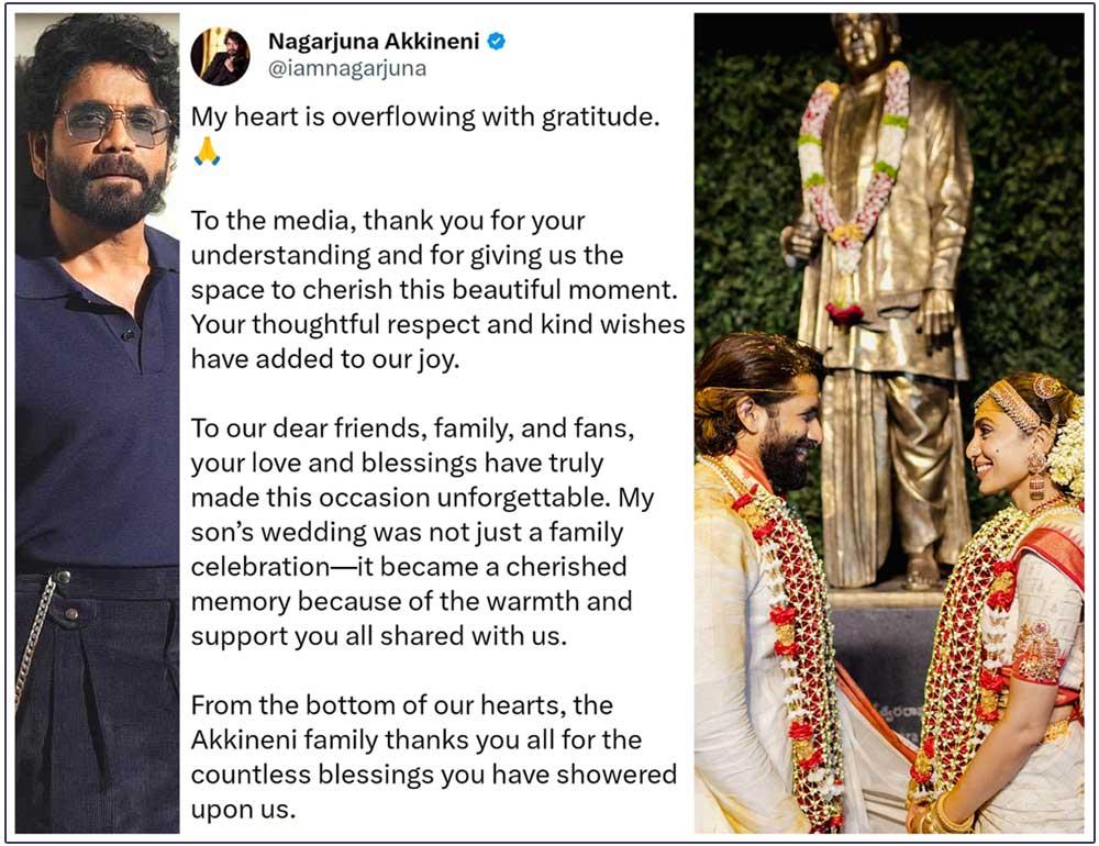 Nagarjuna shares his feelings after Naga Chaitanya - Sobhita marriage