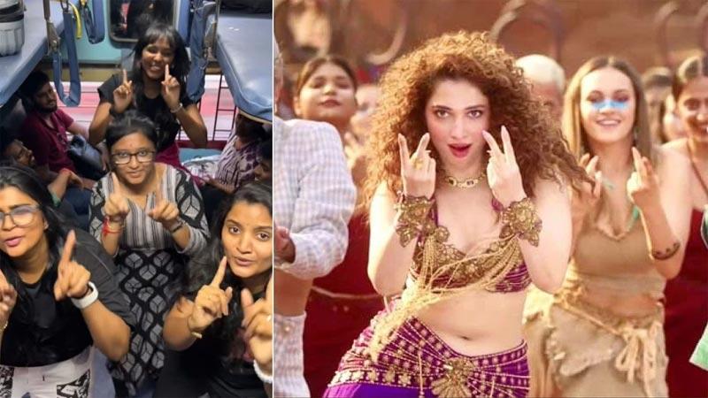 Girls dance to Kaavaalaa in Train, get trolled
