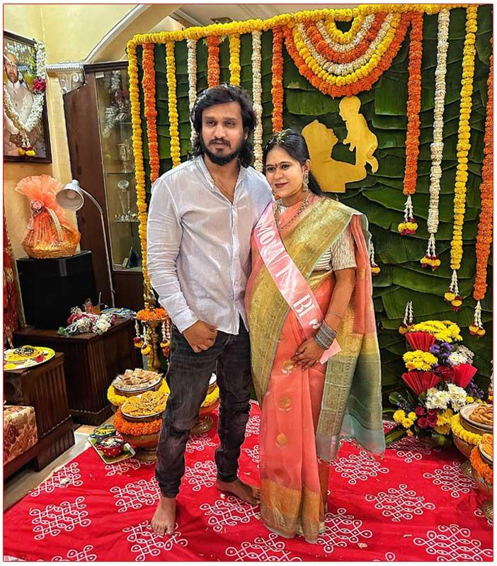 Nikhil wife Pallavi Varma seemantham performed