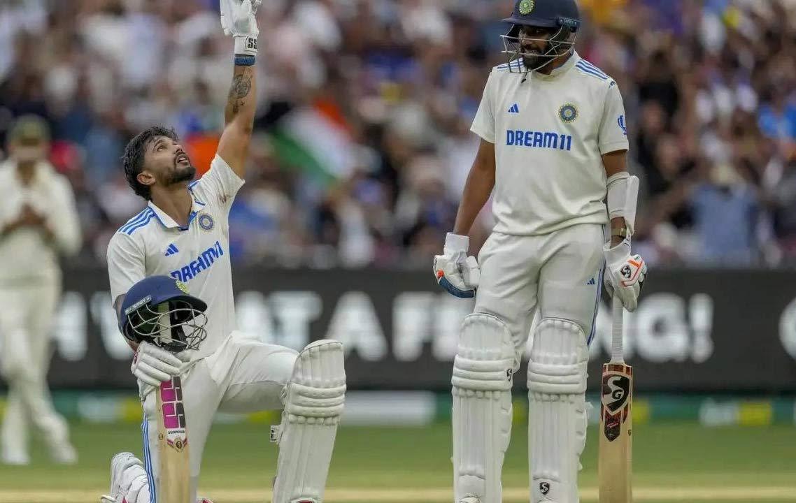 Nitish Reddy celebrates century in Baahubali style against Aus