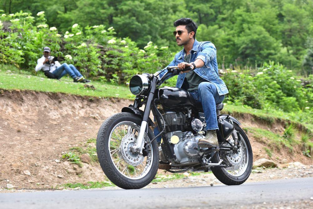 Ram Charan powering a bike commercial