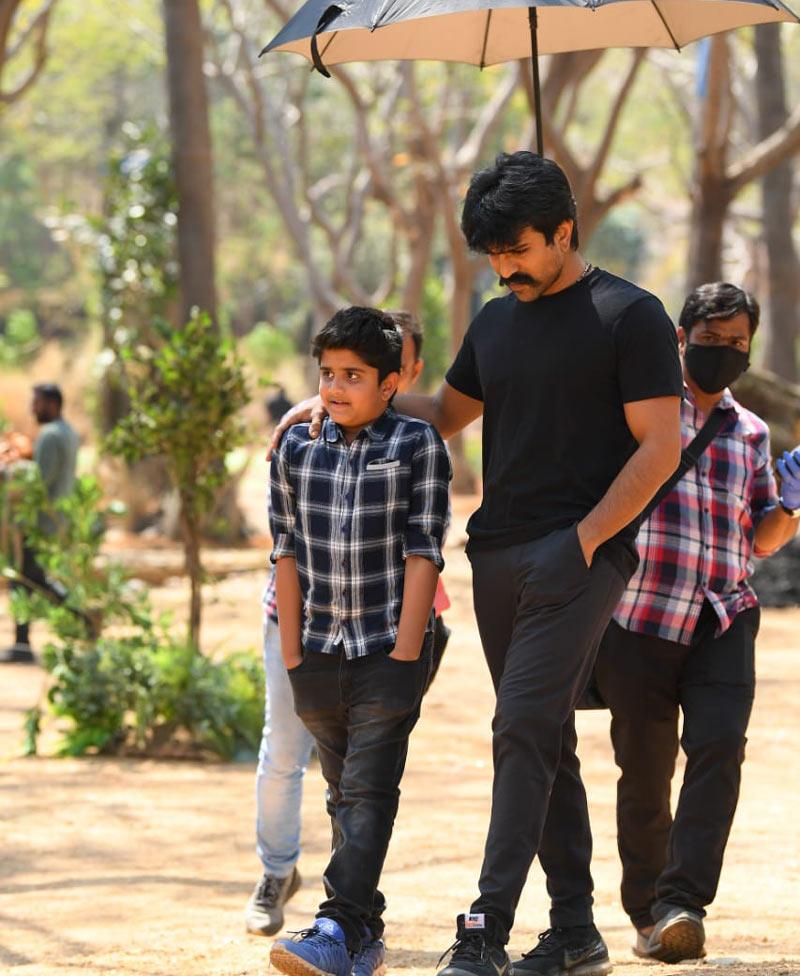 Spotted: Ram Charan on the sets of RRR