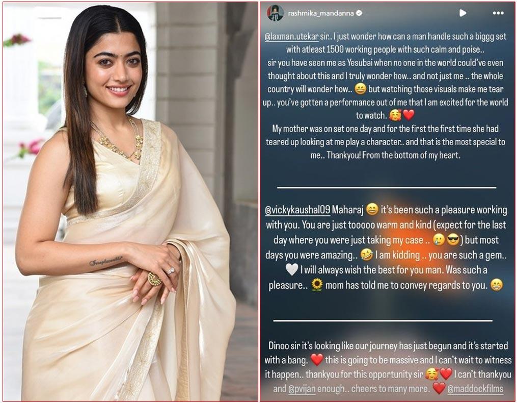 Rashmika Mandanna Wraps Chhava Shoot
