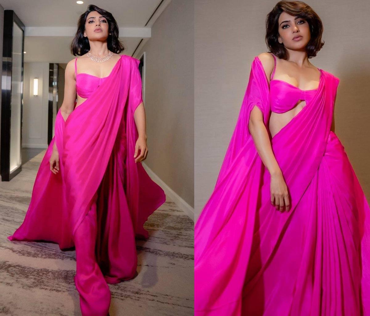 Sensuous Samantha sparkles in a Saree
