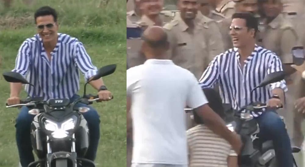 Akshay Kumar Bike Surprise At Sky Force