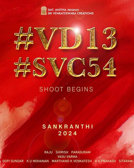 VD13 kickstarts, slated for Sankranti release