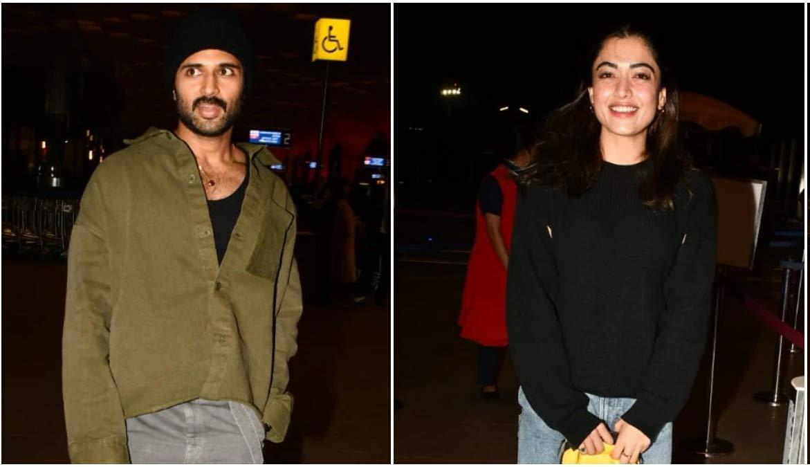 Vijay Devarakonda-Rashmika captured at the airport