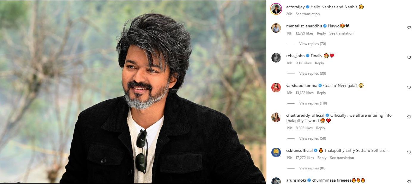 Vijay First Instagram Post Draws Huge Attention