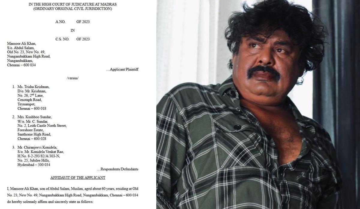 Actor Mansoor Ali Khan Files Defamation Suit In Madras High Court