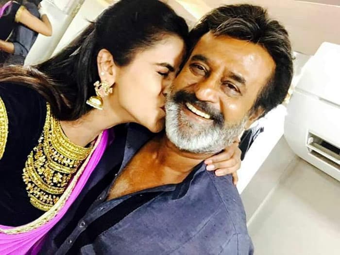 Actress Chaitra Reddy Kiss to Super Star Rajinikanth!