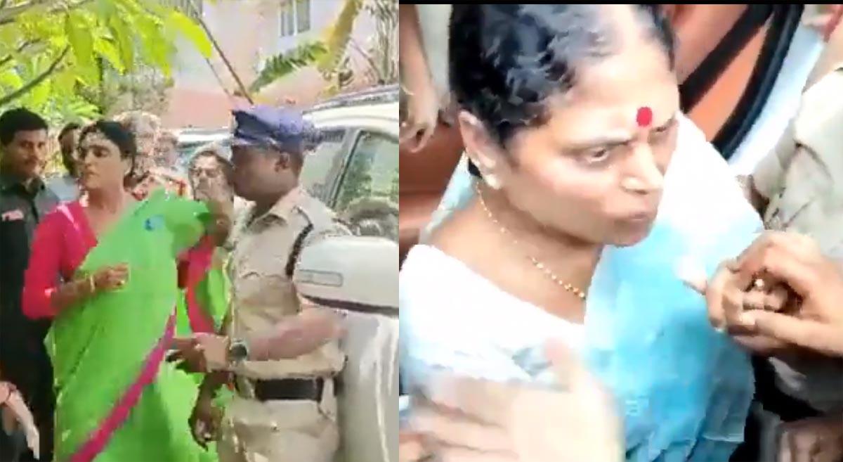 After Sharmila, her mother Vijayamma too slaps cop
