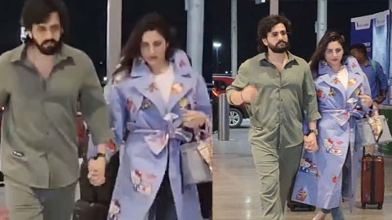 Akhil and fiancÃ©e Zainab make a rare airport appearance