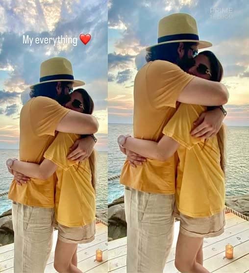 Akhil birthday celebration with his fiancÃ©e