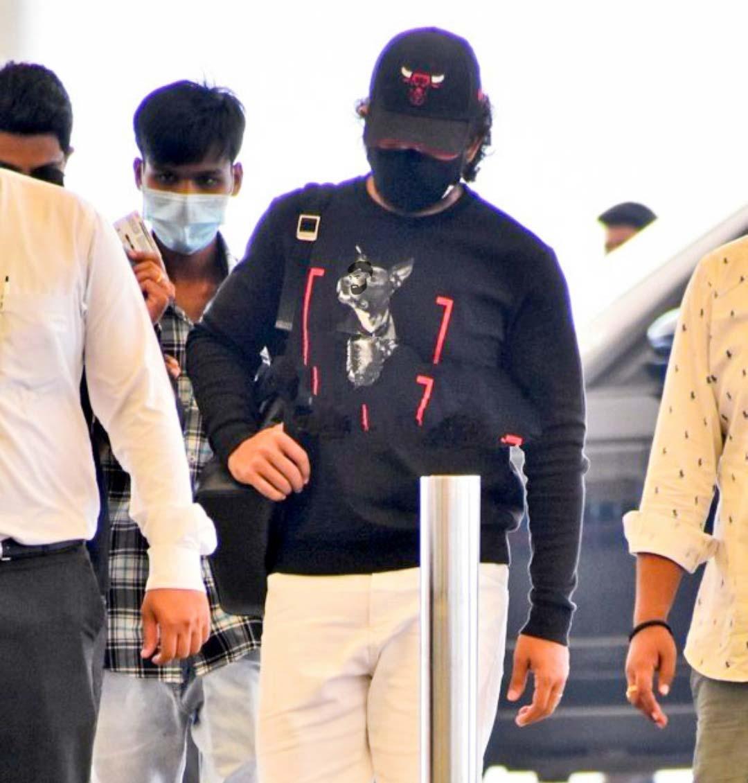 Allu Arjun lands from Dubai