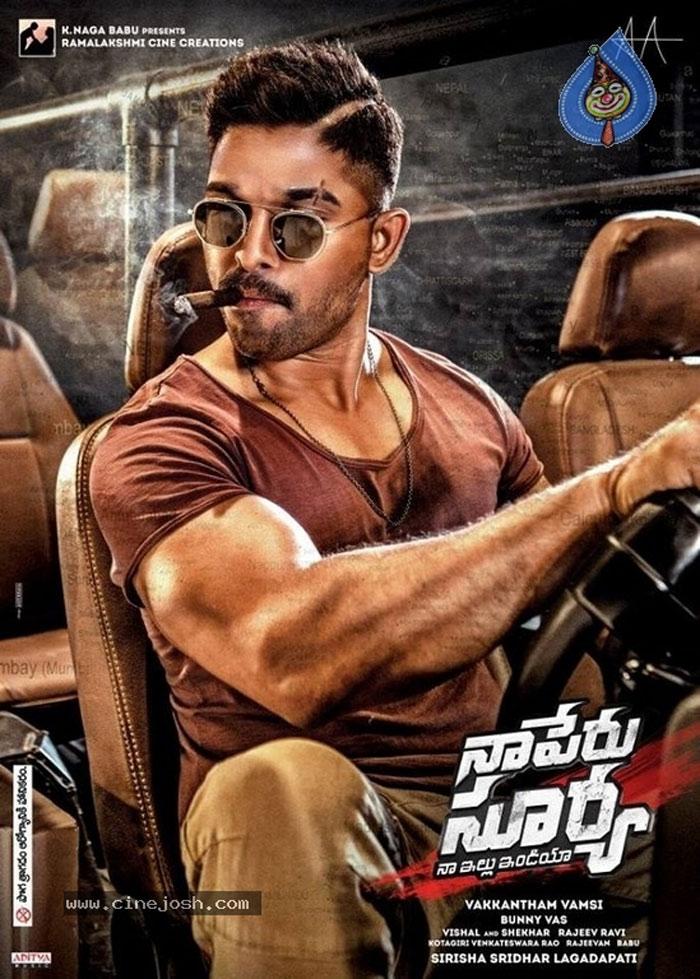 Allu Arjun Terrific Makeover in Naa Peru Surya Poster Impact