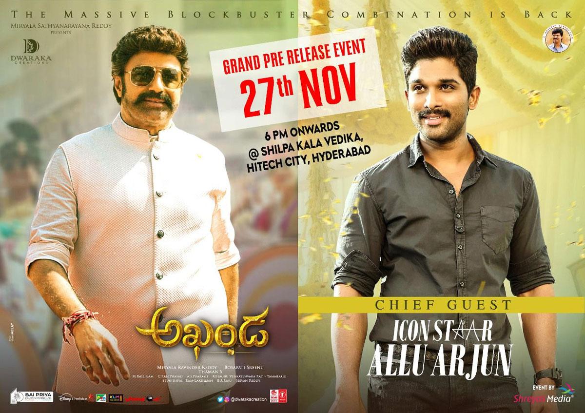 Allu Arjun To Attend Akhanda Pre-release Event As Chief Guest