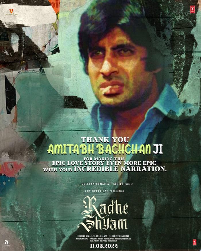 Amitabh Bachchan gives a special voice over for Radhe Shyam