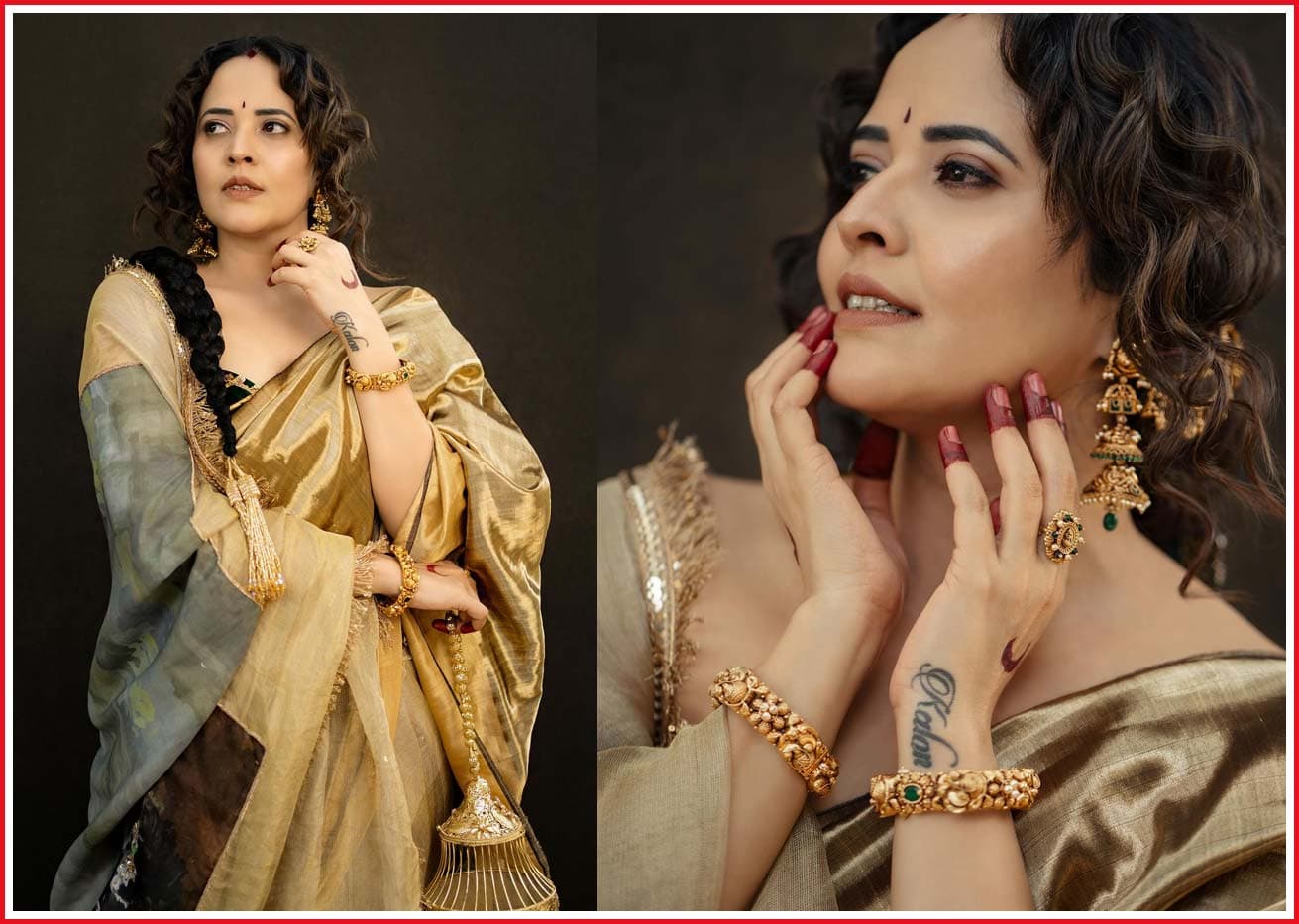 Anasuya Bengali look is so cute