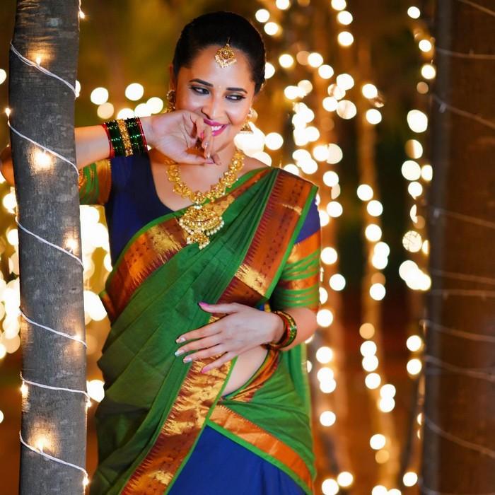 Anasuya Bharadwaj festive Look in MaterChef 