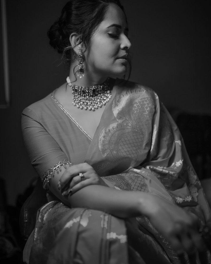 Anasuya Bharadwaj in Black and White